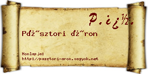 Pásztori Áron névjegykártya